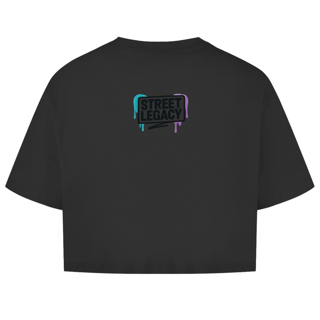 Damen Oversize Crop Top Graffiti style