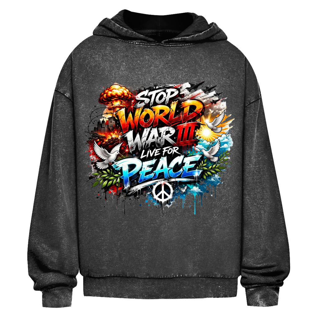 Oversize Washed Hoodie (Anti WW3)