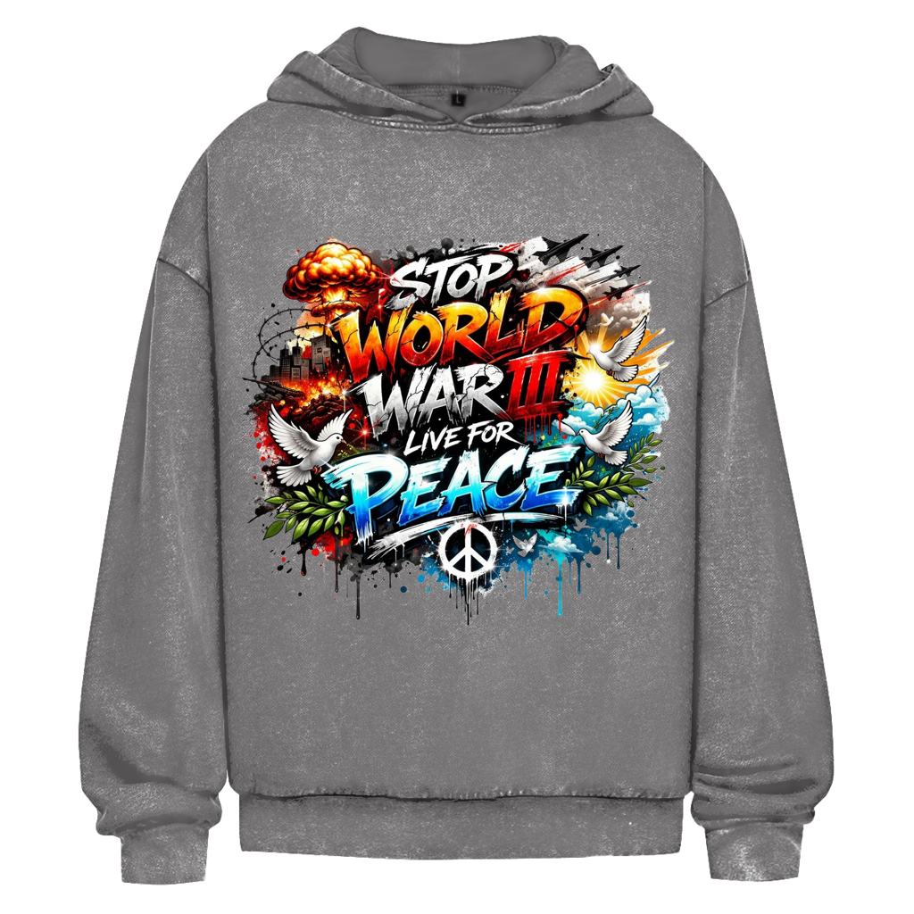 Oversize Washed Hoodie (Anti WW3)