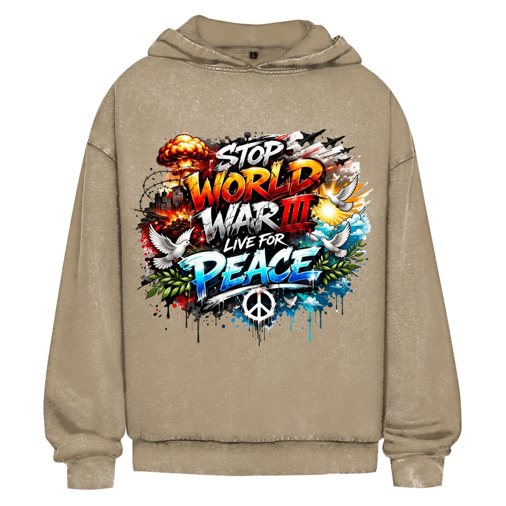 Oversize Washed Hoodie (Anti WW3)