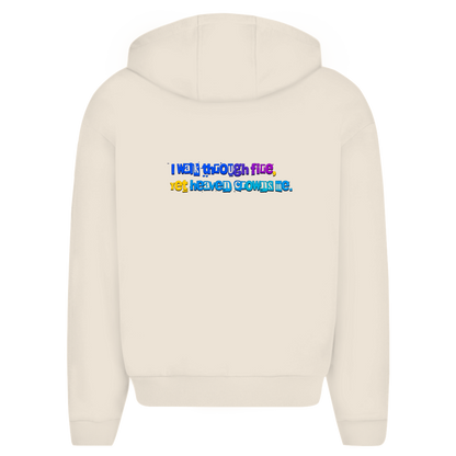 Herren Oversize Zipper Hoodie (I walk through fire yet heaven crowns me)
