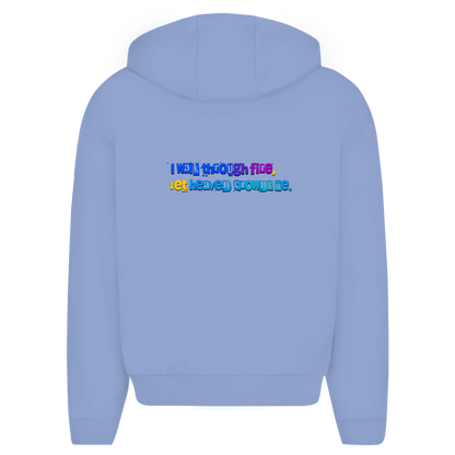 Herren Oversize Zipper Hoodie (I walk through fire yet heaven crowns me)