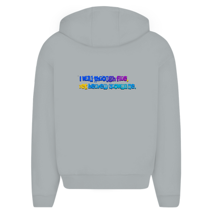 Herren Oversize Zipper Hoodie (I walk through fire yet heaven crowns me)