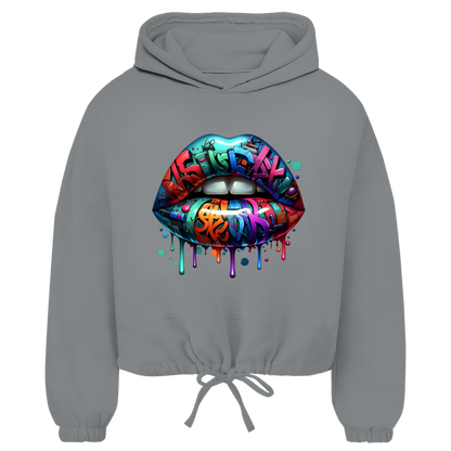 Damen Cropped Oversize Hoodie (Lips)