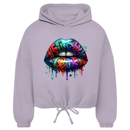 Damen Cropped Oversize Hoodie (Lips)