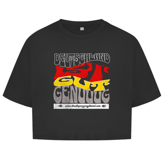 Damen Oversize Crop Top (Deutschland ist gut genuuug)