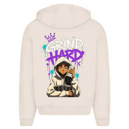 Herren Oversize Zipper Hoodie (Grind Hard) Streetlegacy