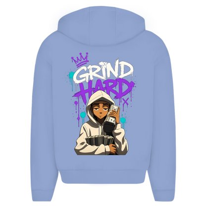 Herren Oversize Zipper Hoodie (Grind Hard) Streetlegacy