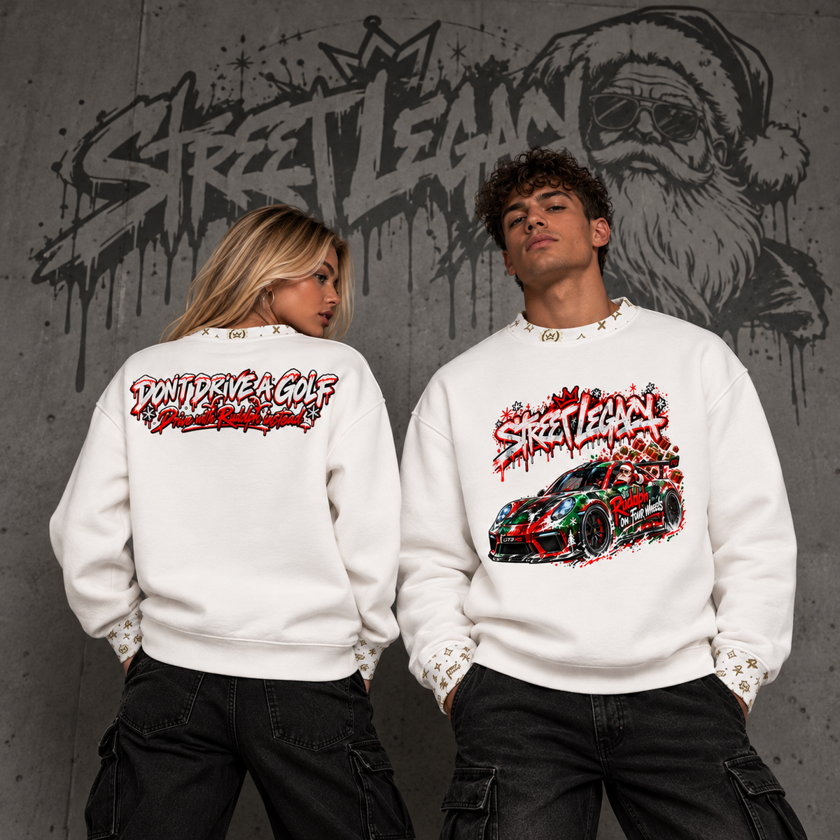 Alloverprint Sweatshirt Individuell (Drive With Rudolph) Streetlegacy