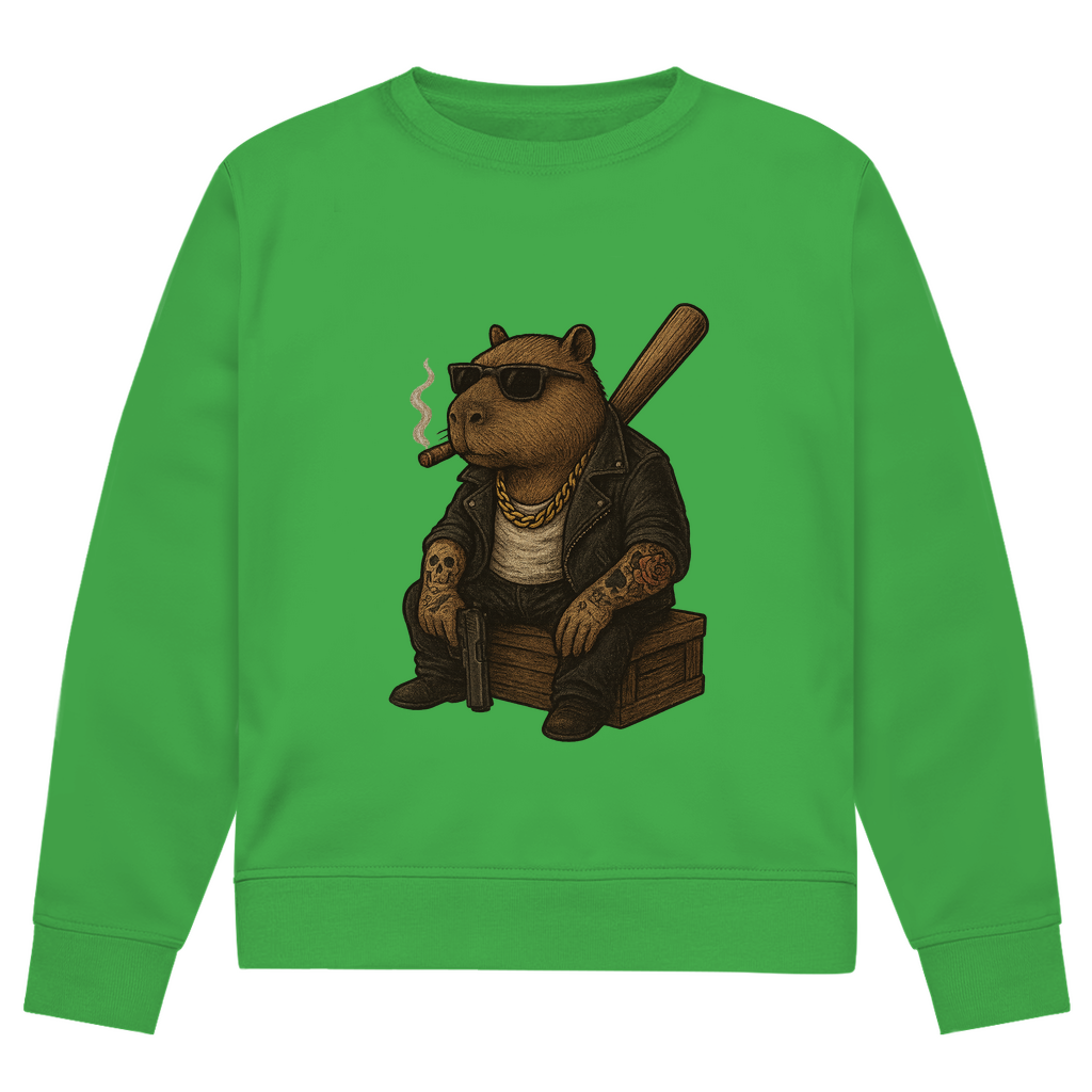 Herren Premium Bio Sweatshirt ( Gangster Capybara ) Streetlegacy