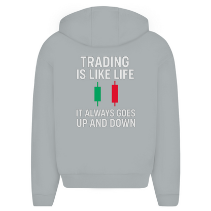 Herren Oversize Zipper Hoodie (Trading is like life - It always goes up and down)Streetlegacy