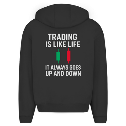 Herren Oversize Zipper Hoodie (Trading is like life - It always goes up and down)Streetlegacy