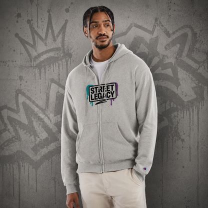 Unisex Powerblend Zip Hoodie | Champion S800/Streetlegacy silver grey