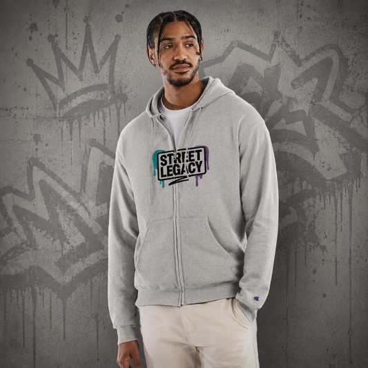 Unisex Powerblend Zip Hoodie | Champion S800/Streetlegacy silver grey