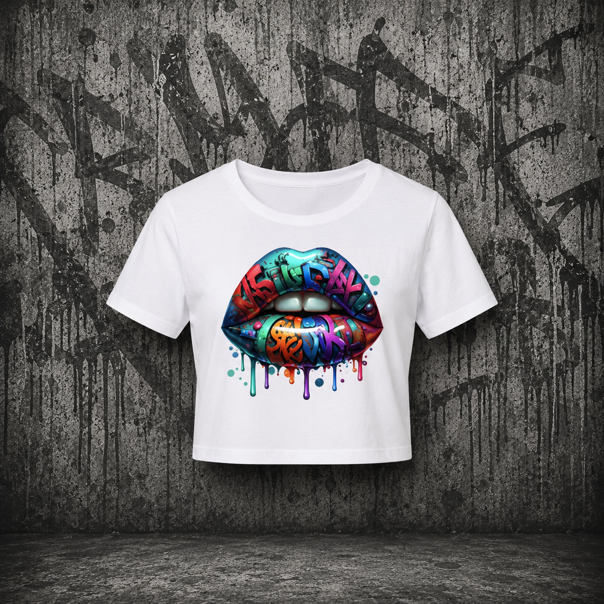 Ladies Cropped Tee (Lips)