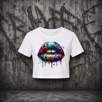Ladies Cropped Tee (Lips)