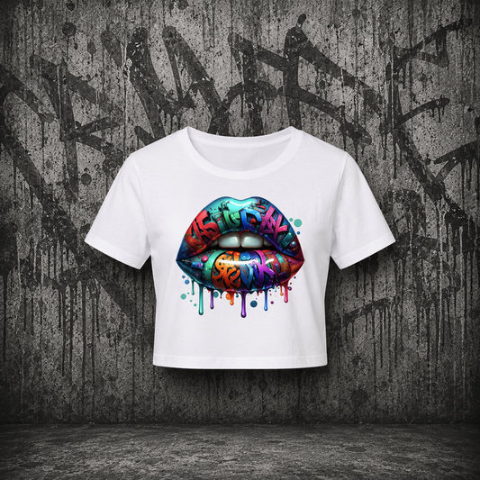 Ladies Cropped Tee (Lips)
