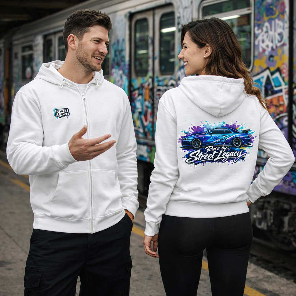 Classic Zipper Hoodie Unisex (Race by Streetlegacy)blue car