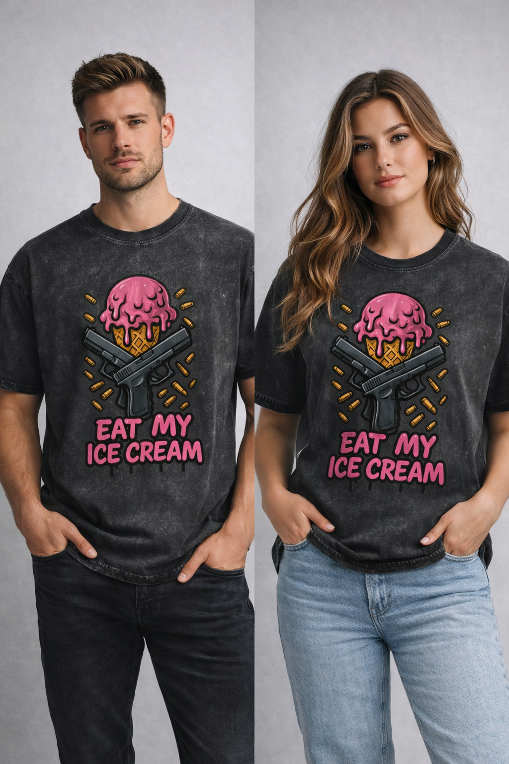 Oversize Washed T-Shirt (Eat my Ice cream)Streetlegacy
