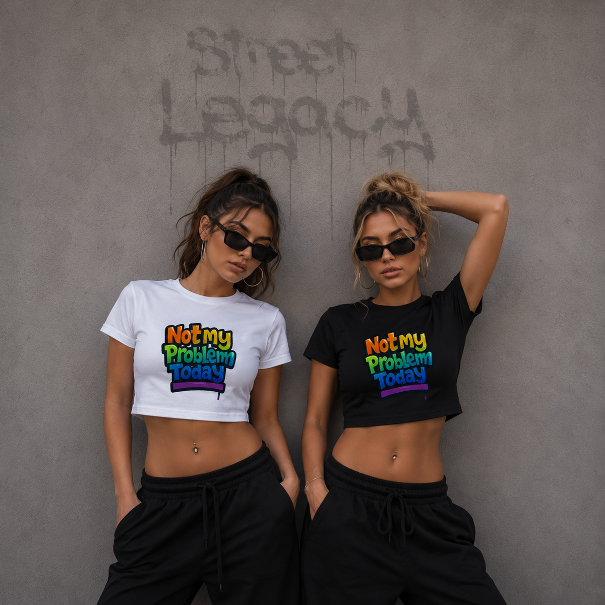 Ladies Cropped Tee  (not my problem today) Streetlegacy