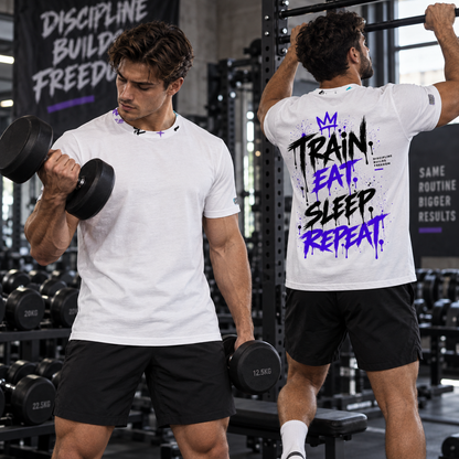 Alloverprint T-Shirt Herren (Train Eat Sleep Repeat.) Streetlegacy