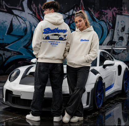 VACANCY Oversized Hoodie Unisex - Mit Taschendruck (Rennwagen) Streetlegacy