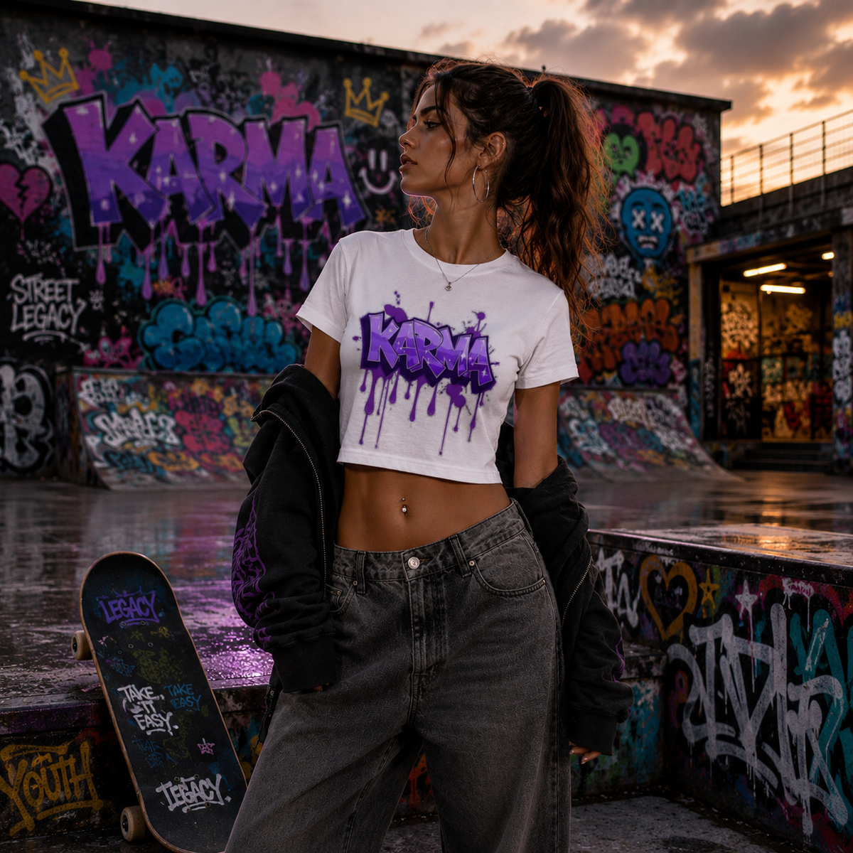 Ladies Cropped Tee (Karma)