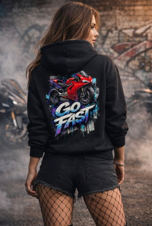 VACANCY Oversized Zipper Hoodie Unisex ( Go Fast - Bike) Streetlegacy