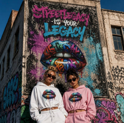 Damen Cropped Oversize Hoodie (Lips)