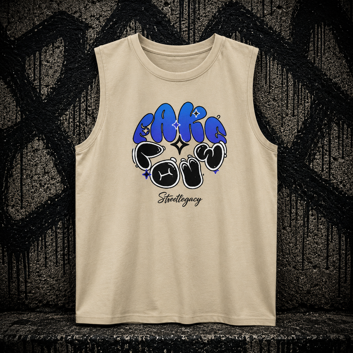 Sleeveless Oversized Tee (Fake Love) Streetlegacy