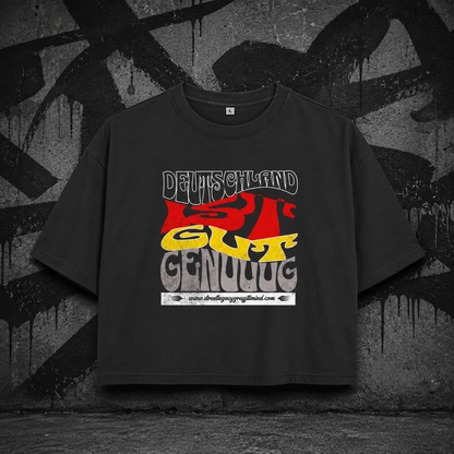 Damen Oversize Crop Top (Deutschland ist gut genuuug)