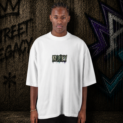 Men's Oversized Drop-Shoulder Crewneck T-Shirt | Shaka Wear SHGDD White (Money) Streetlegacy